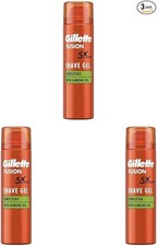 3x 200 ml Gillette Fusion5X Ultra Sensitive Shaving Gel with Almond Oil for Men- 19.98 per litre