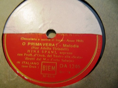 Argentine 1929 HINA SPANI Sop DVORAK Gypsy Songs Tirindelli O Primavera DA1240