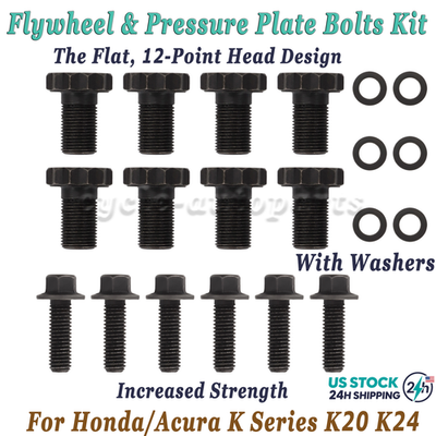 #ad Flywheel Bolts amp; Pressure Plate Bolts For Honda Acura KSeries K20 K24 W Washer $51.29