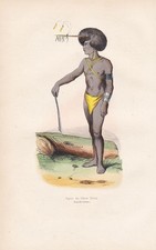 Dorey Island Indigenous New Guinea native costumes Holzschnitt woodcut 1840
