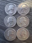 Lot of 6 Washington Quarters 90% silver VF F  1945, 1954, 1956, 1958, 1962, 1963