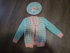 Handmade Crochet Cardigan and beret Set for Kids