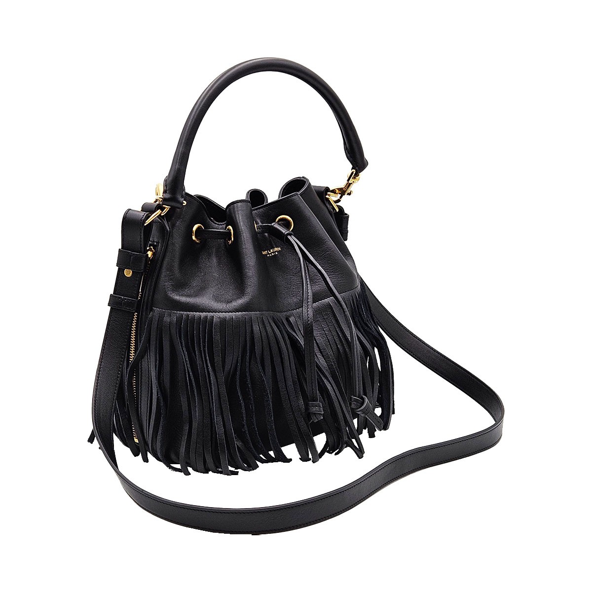 Saint Laurent Borsa a secchiello in pelle nera 2WAY 381762 122314081