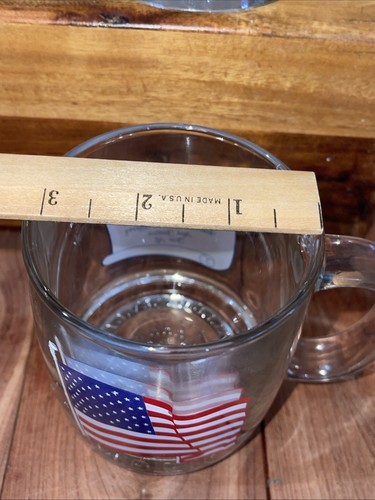 2 American Flag Pledge Allegiance Clear Mugs VTG Patriotic Nation Seal President - Picture 9 of 11