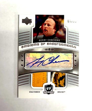 Gerry Cheevers 2005-06 UD The Cup Emblems of Endorsements Dual Patch Auto 7/15