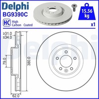 2X Bremsscheibe Delphi BG9390C 2 Bremsscheiben Vorderachse Vorne FüR Land Rover