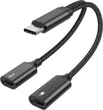 MOGOOD USB C Splitter 1 in 2 Out Dual USB C Y Splitter Cable(NOT for MonitorMOGO