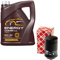 MotoröL Set 5W-30 5 Liter + ÖLfilter FüR Audi Q5 Seat Skoda VW Sharan Passat 2.0