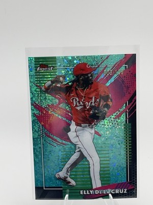 2026 Topps Finest Elly De La Cruz /199 Rare Aqua Refractor Reds