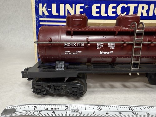 VTG K-LINE O/O-27 GAUGE K-5410 MONON TRIPLE DOME TANK CAR FREE SHIPPING A9 - Picture 6 of 13