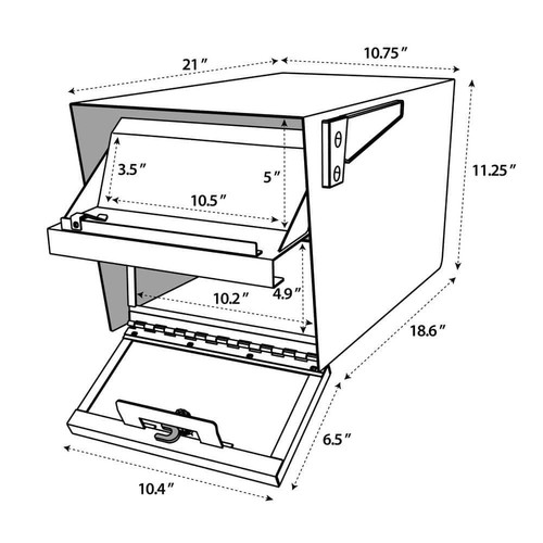 Mail Boss Mail Manager Locking Post-Mount Mailbox with High Security Reinforced - Picture 3 of 12