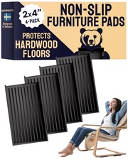 Rectangular Rubber Pads - 2x4 in Black, 4 Pack 2'' x 4'' (Pack of 4)