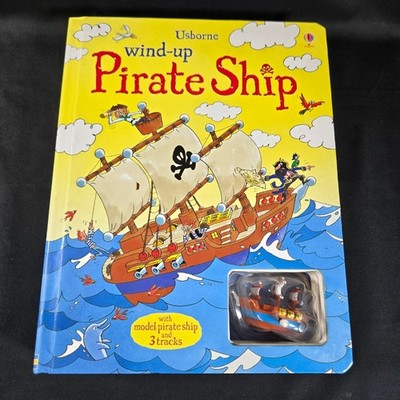 Usborne Wind-Up Pirate Ship Interactive Story Book With Model Ship & 3 Tracks