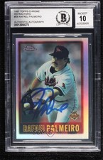 BAS 1997 Topps Chrome Refractor Rafael Palmeiro #54 BGS Authentic Auto ow6