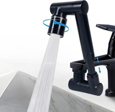 1440  Swivel Faucet Extender with 2 Mode Splash, Retractable Rotating Sink Ex...