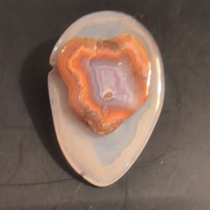 polished slice of a banded agate, Bolo Tie Clip