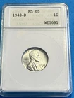 1943-D Lincoln Cent - ANACS MS65 Old Soap Box Holder