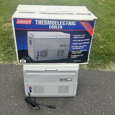 Coleman Thermoelectric Cooler 5232 Cold/Warm w/AC Car Adapter 32qt Vtg USA READ