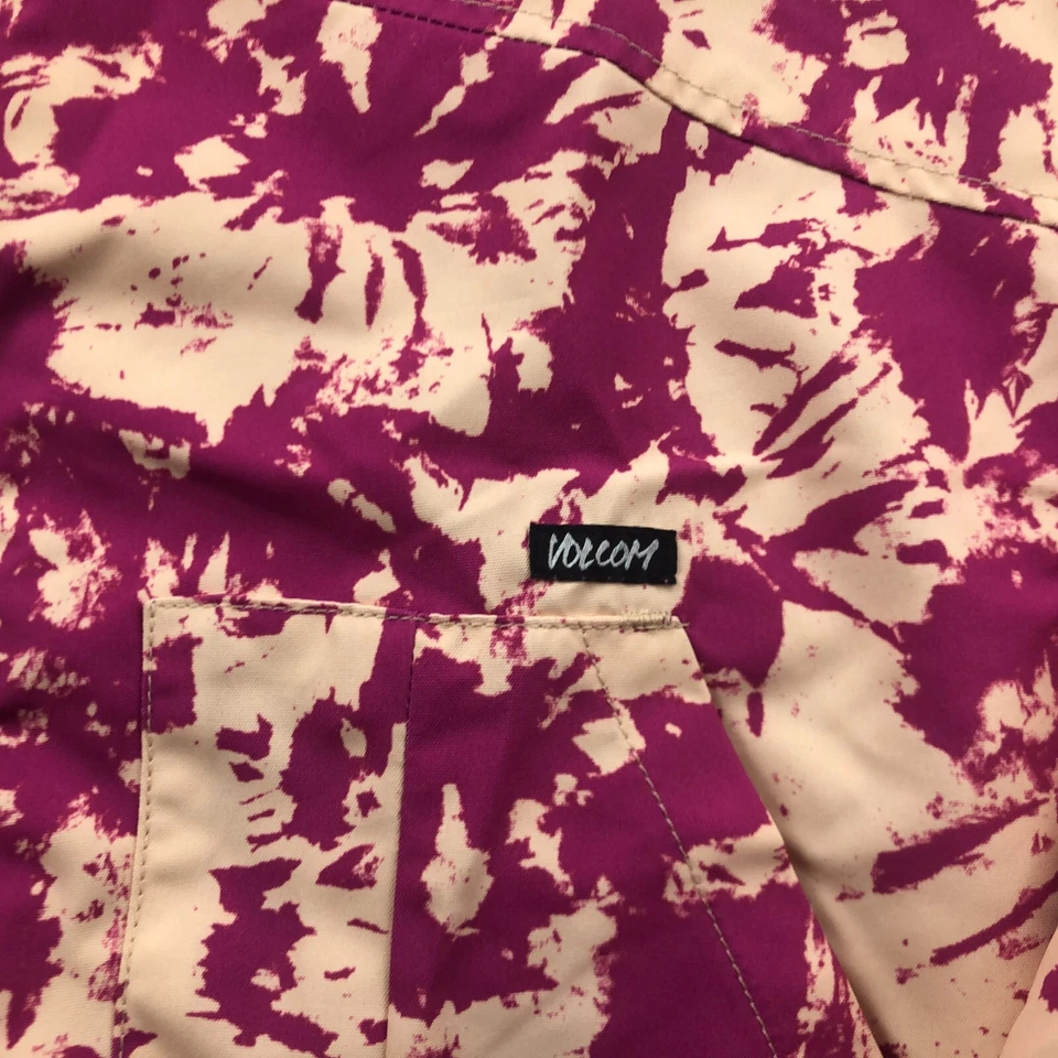 Chaqueta Volcom Niñas Grande Beige Rosa Cremallera Completa Lluvia Shell Snowboard Esquí Foto 4 de 4