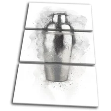 Cocktail Shaker Abstract Food Kitchen TREBLE CANVAS WALL ART Picture Print
