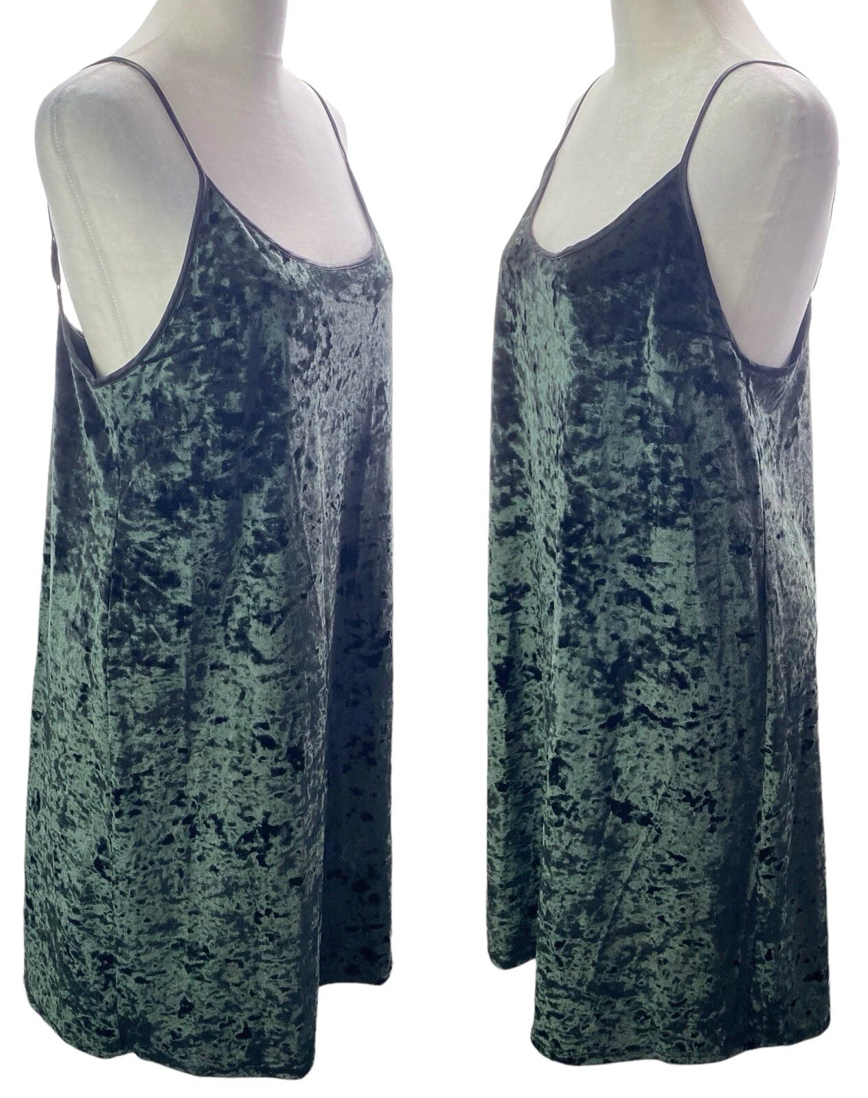 UNDERCOVER VICTORIA'S SECRET Mini Abito Donna Velluto Slip Taglia M Verde Scuro Sexy Glam 77 46