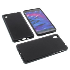 Tasche für MEDION Life X5004 Handytasche Schutz Hülle TPU Gummi Case Schwarz