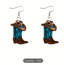 Chic Cowboy Boot- Dangle Earrings