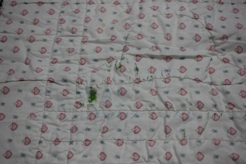 Baby Steppdecke Decke handgefertigt Mützen genähtes Design Blumen Vintage 37"x 43" - Bild 3 von 8
