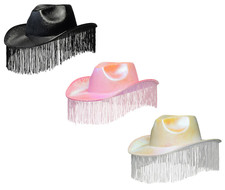 Fringe Cowgirl Hat Ladies Wild West Western Cowboy Fancy Dress Costume Accessory