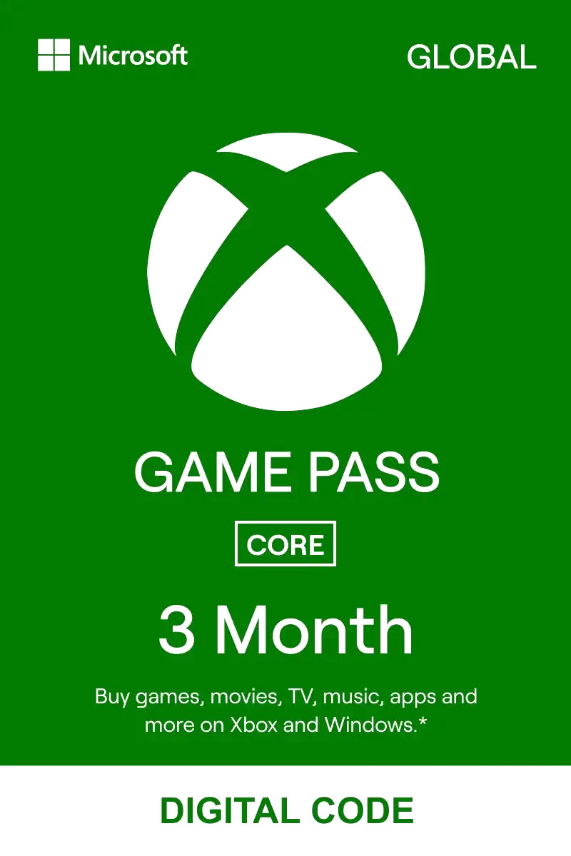 Xbox Game Pass Core / Live Gold 3 Month Code Global INSTANT DELIVERY  Stackable