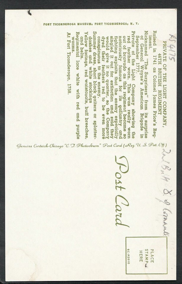 Military Postcard Private of The Light Company 46th British Regiment