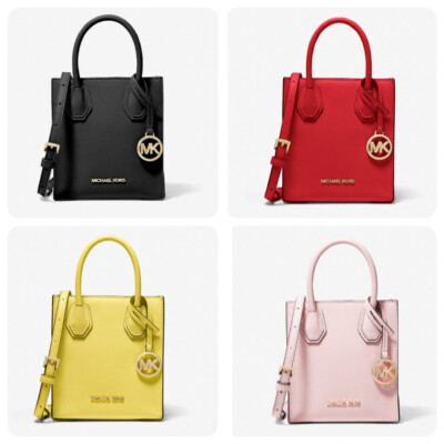 #ad #ad Michael Kors Mercer XS Pebbled Black Leather MK Signature Satchel Crossbody Bag $63.98