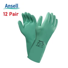 Ansell Solvex Work Gloves Palms Nylon Coated Protect 12Pair/Set Size8/9/10