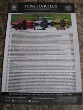 TOM HARTLEY LUXURY PERFORMANCE CLASSIC CARS STOCK POSTER ADVERT A4 SIZE FILE 10