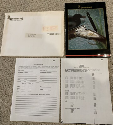 Browning Custom Shop 1990 order kit (Custom shop catalog, price, spec form)