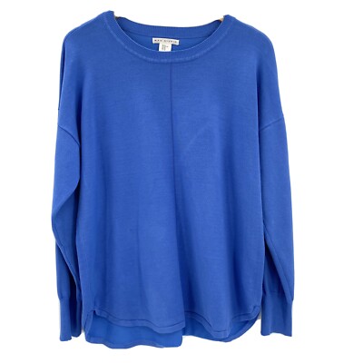 Max Studio Women's Blue Knit Pullover Sweater Crew Neck Size XL