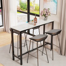 120cm Kitchen Bar Table Counter Breakfast Dining Table Coffee Table w/ Footrest