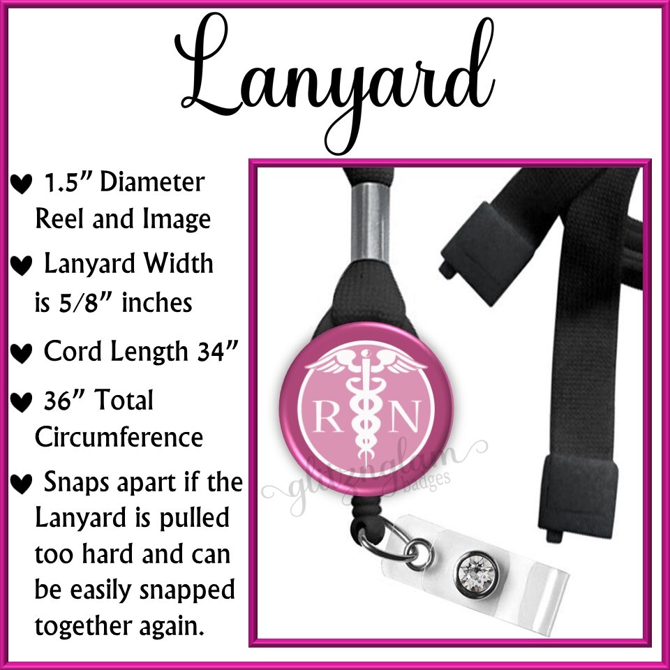 как выглядит RN Retractable Badge Holder Reel, Registered Nurse Badge Reel, RN Lanyard GG1222 фото