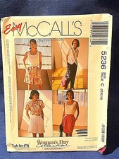McCalls Sewing Pattern 1990s Misses Skirt, Pants, Shorts Size10-12-14 Uncut 5236