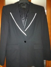 Escada Vintage 100 Wool Blazer 40 US 10 Black Double Breasted Jacket