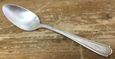 1 Teaspoon Tea Spoon Louvre Wallace Silverplate DuBarry 1914 Mono S 110620 WEAR