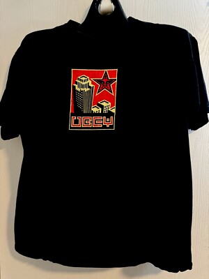Vintage OBEY Propaganda Mens Black Graphic T-shirt Size XL