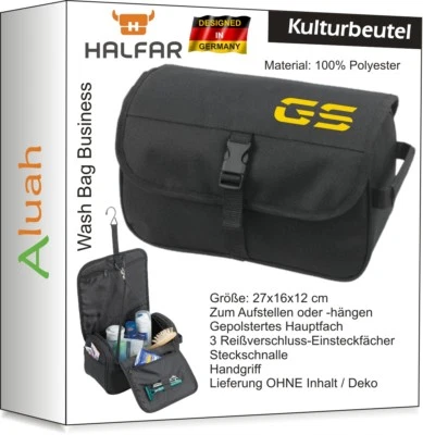 HALFAR Kulturtasche GS Kulturbeutel zum Aufhängen für BMW Motorrad Fans Wash Bag