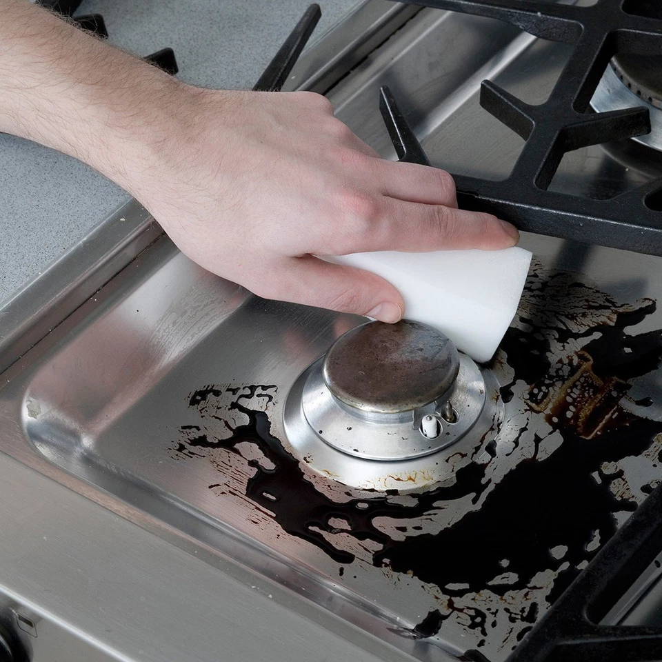 100 PCS Sponge Eraser BULK PACK Melamine Cleaning Foam 3/4" Thick Kitchen Bath - Image 4 of 4