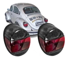 Pair of Volkswagen VW Tail Light Assembly Bug and Super Beetle T1 Smoked 73-79