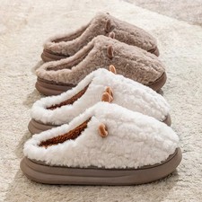 Womens Fleece Lined Slippers Plush Warm House Shoes Non Slip Indoor Outdoor Cozy