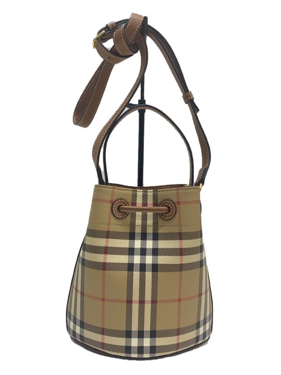 ショルダーバッグ・ポシェット BURBERRY Embroidered Canvas Bucket Bag BURBERRY shoulder bag leather check 8088353 drawstring