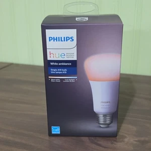 Philips Hue White A19 LED Smart Bulb, Bluetooth & Zigbee Compatible (Hue Hub ...