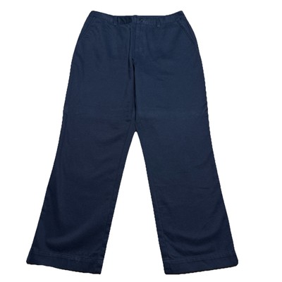 Lauren Ralph Lauren Pants Womens 8 Navy Blue Wide Leg Chino Cotton Trousers