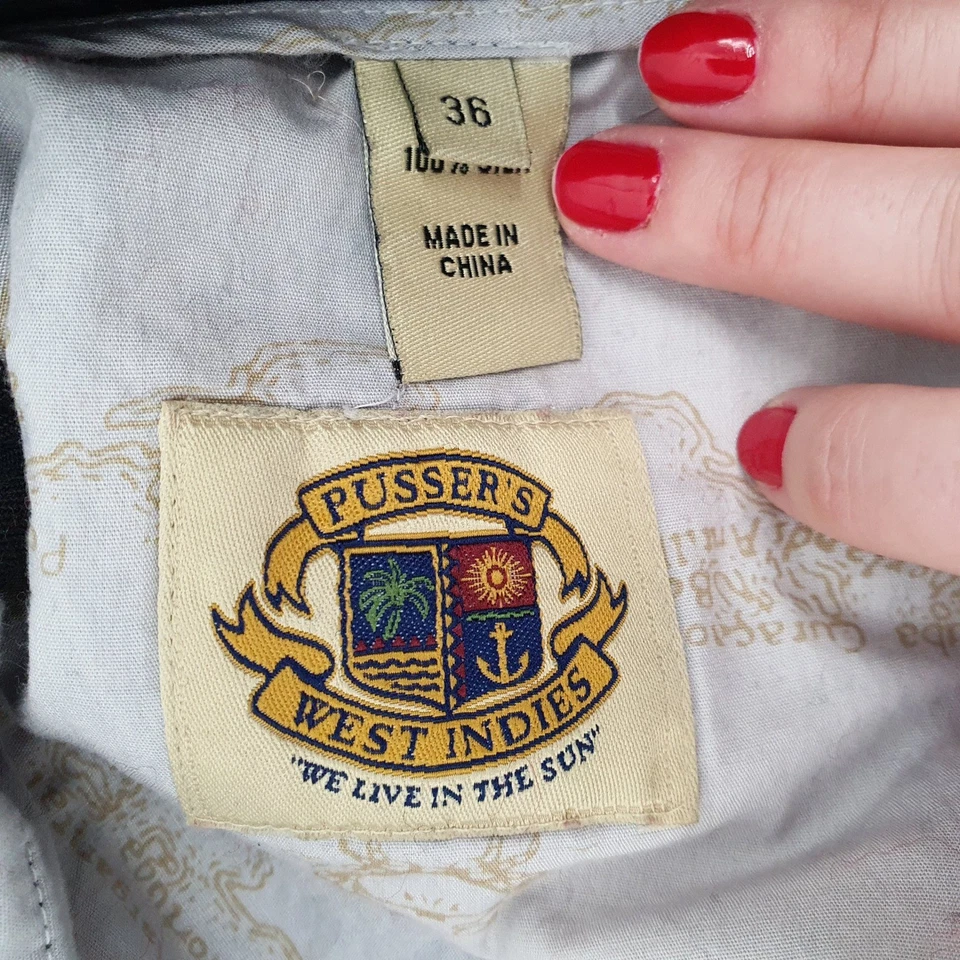 Pantalones Cortos Informales De Colección Pussers West Indies Chinos 100% Seda Negros Talla 36 Foto 3 de 4